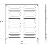 Europlast metalen rechthoekige sleuf rooster 260x280 wit - MR2628