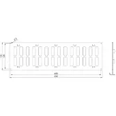 Europlast Metalen rooster 500x150mm wit - MR5015