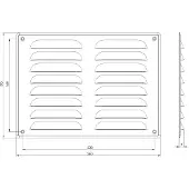 Europlast Metalen rechthoekige sleuf rooster 260x190 wit - MR2619