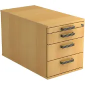 Hjh OFFICE PRO SIGNA TC30 SG - Rolcontainer Beuken Hout met 3 lades Greeplijst kunststof