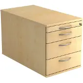 Hjh OFFICE PRO SIGNA TC30 BM - Rolcontainer Esdoorn Hout met 3 lades Metalen handgreep