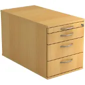 Hjh OFFICE PRO SIGNA TC30 BM - Rolcontainer Beuken Hout met 3 lades Metalen handgreep