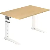 Hjh OFFICE PRO UNDA 12 W - 120x80 Tafelhoogte I In hoogte verstelbaar Esdoorn/Wit