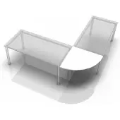 Hjh OFFICE PRO LE91 - Hoek rond 80 x 80 Wit