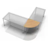 Hjh OFFICE PRO XBE91 G - Hoek rond 80 x 80 Eiken
