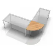 Hjh OFFICE PRO XBE91 S - Hoek rond 80 x 80 Walnoot