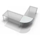 Hjh OFFICE PRO XBE91 G - Hoek rond 80 x 80 Grijs