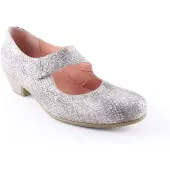 Durea 5617 Taupe pump smal klittenband sluiting leer Wijdte D