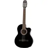 Gomez 001 CE Black elektrisch-akoestische klassieke gitaar