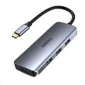 Choetech HUB-M19, USB 3.2 Gen 1 (3.1 Gen 1) Type-C, 100W, grijs, met SD-kaartlezer, 4K Ultra HD, 30 Hz