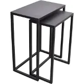 Loft42 Brick set van 2 bijzettafels - Metaal - Zwart - 64x51x31