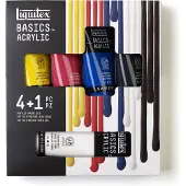LIQUITEX Basics Set 4 x 75ml + Wit 118ml