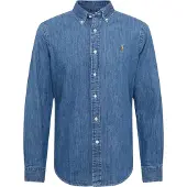 Ralph Lauren Overhemd blauw denim / lichtbruin / wit