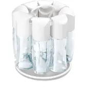 Metaltex - Kruidenrek Draaibaar - Kruidenpotjes - Kruiden Organizer - Wit - 8 Glazen Potjes