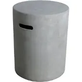 Elementi Elementenbescherming voor gasflessen, met een betonlook in de kleur grijs, geschikt voor gascontainers van 5 kg, rond