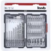 Kwb 108910 Boor- en bitassortiment 39-delig Metaal 2 mm, 2.5 mm, 3 mm, 3.5 mm, 4 mm, 5 mm, 6 mm, 6.5 mm