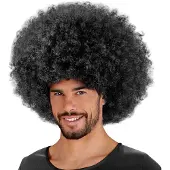 Finidi Volle zwarte afropruik met min krul