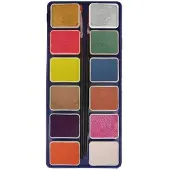Coppens PXP Professional Colours palet metallic colours 12 x 6 gram with 2 brushes