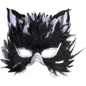 Finidi Oogmasker katje met veertjes