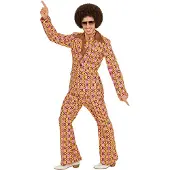 E-Carnavalskleding.nl Groovy 70's heren kostuum pinkprint (multicolor, S)