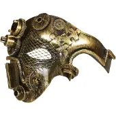 E-Carnavalskleding.nl Steampunk masker bruin goud