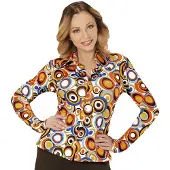 Widmann Groovy 70's dames shirt cirkels (multicolor, S/M)