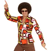 E-Carnavalskleding.nl Groovy 70's heren shirt retro (multicolor, S/M)