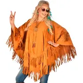 Finidi Mooie suède indianen poncho met slierten-S/XL