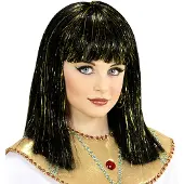 Widmann Mooie zwarte pruik Cleopatra voor kids