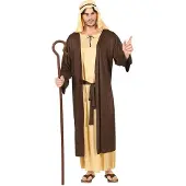 Widmann - Middeleeuwen & Renaissance Kostuum - Bijbelse Schaapsherder Kerststal - Man - bruin - Medium - Kerst - Verkleedkleding