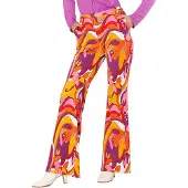 Widmann Jaren 70 disco broek Groovy Orchidee