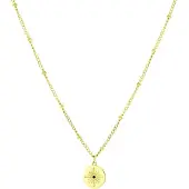 Lucardi Dames Dae Ketting - Staal - Ketting - Cadeau - 50 cm - Goudkleurig