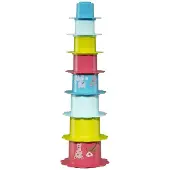 Vulli Stapelbekers - Stapeltoren - Bloemen - 8-Laags - Vanaf 6 maanden - Ø10 cm - Rood/Groen/Blauw