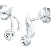 Elli Oorbellen 'Note' zilver / transparant