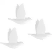 Balvi wandhangers Birdie PVC wit 3 stuks