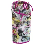 Croci regenjas jaguar print roze naad