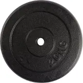 VirtuFit Gietijzeren Halterschijf - Halter gewicht - 30 mm - 20 kg - Zwart