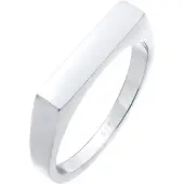 Elli - Elli Ringen Dames Zegel Hoekig Pinky Basic in 925 Sterling Zilver
