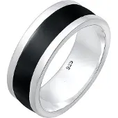 KUZZOI Ring zwart / zilver