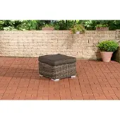 CLP Polyrattan hocker Bilbao / Madeira grijs gevlekt antraciet
