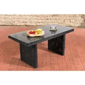 CLP Rotan Eettafel La Gomera zwart 160 cm