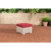 CLP Polyrattan hocker Bilbao / Madeira parelwit robijnrood
