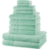 Bonprix Handdoek van katoen (10-dlg. set) maat 10-dlg. set bestaande uit wasdoekje: 30/30 cm, gastendoekje 30/50 cm: 30/50 cm, handdoek 50/100 cm: 50/100 cm, douchelaken: 70/140 cm