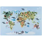 Muratap Play vloerkleed kinderkamer wereldmap laagpolig 100x150 cm