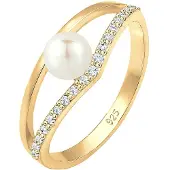 Elli Ring goud / parelwit