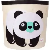 3 Sprouts Canvas Opbergbak - Was- en speelgoedmand voor baby- en kinderpanda