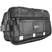 Douglas Accessoires - Leer Zwart/Wit Toilettassen
