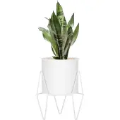 Hobby Hall Staande Bloempot | Plantenbakken | Bloempothouder | Metaal Wit | 22 cm
