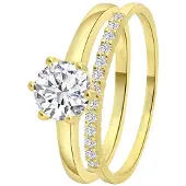 Lucardi Ring goud / transparant