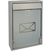Toolland Brievenbus Milan, wandmontage, glazen front, incl. 2 sleutels, afmetingen (H x B x D) 36 x 26 x 8 cm, zilverkleurig